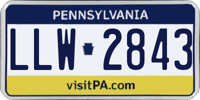 PA license plate LLW2843