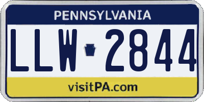 PA license plate LLW2844