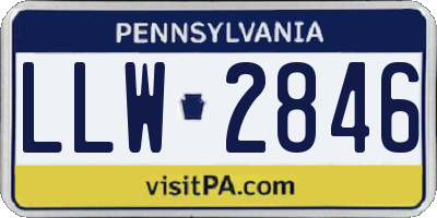 PA license plate LLW2846