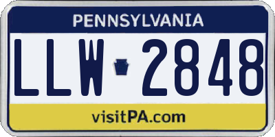 PA license plate LLW2848