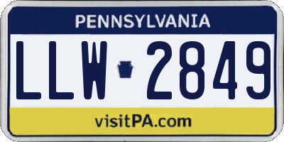 PA license plate LLW2849