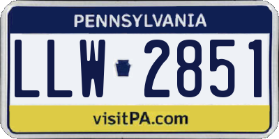 PA license plate LLW2851
