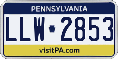 PA license plate LLW2853