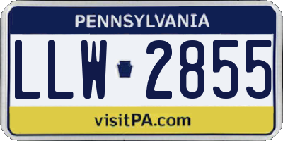 PA license plate LLW2855