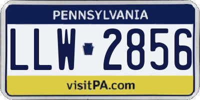 PA license plate LLW2856