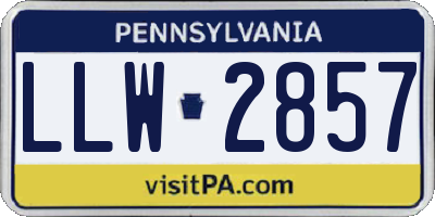 PA license plate LLW2857