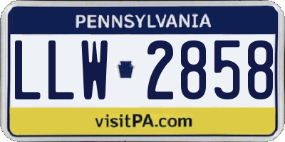 PA license plate LLW2858