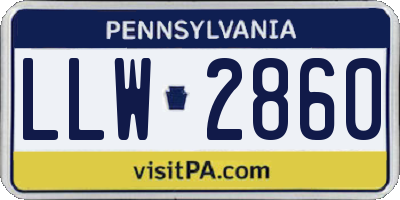 PA license plate LLW2860