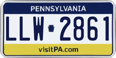PA license plate LLW2861