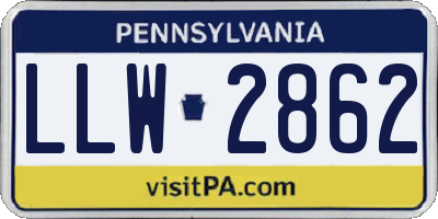 PA license plate LLW2862