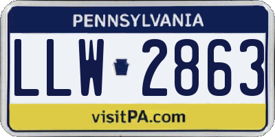 PA license plate LLW2863