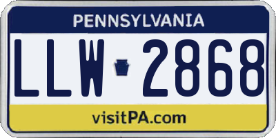PA license plate LLW2868