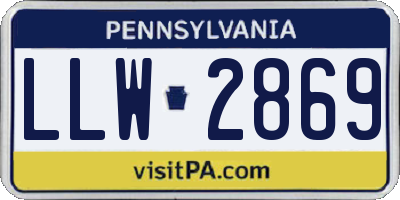 PA license plate LLW2869