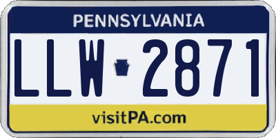 PA license plate LLW2871