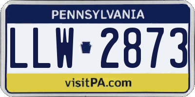 PA license plate LLW2873