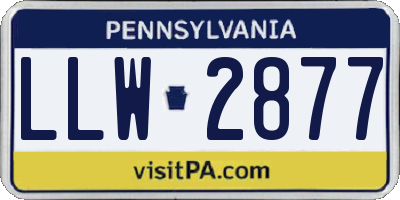 PA license plate LLW2877