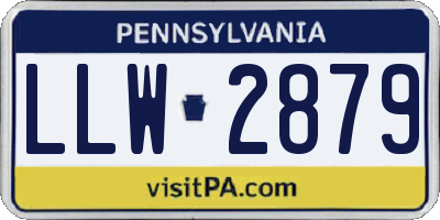 PA license plate LLW2879