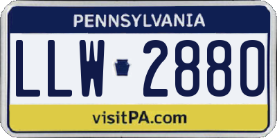 PA license plate LLW2880