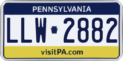 PA license plate LLW2882