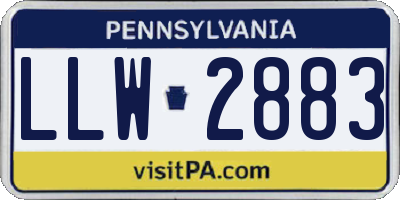 PA license plate LLW2883