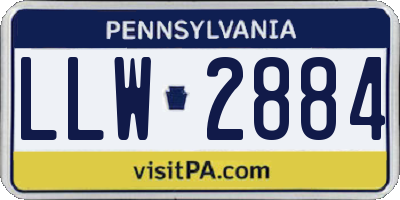 PA license plate LLW2884