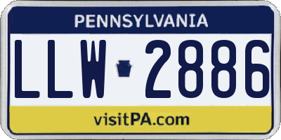PA license plate LLW2886