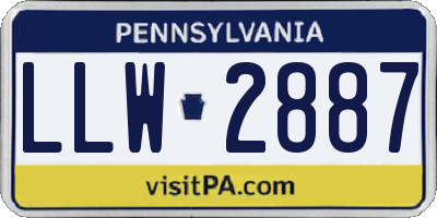 PA license plate LLW2887