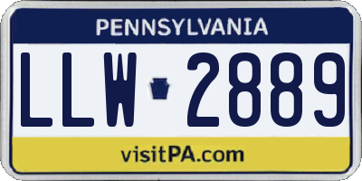 PA license plate LLW2889