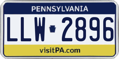 PA license plate LLW2896