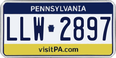 PA license plate LLW2897