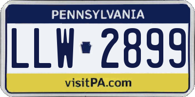 PA license plate LLW2899