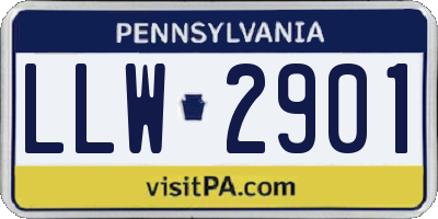PA license plate LLW2901
