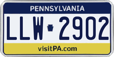 PA license plate LLW2902