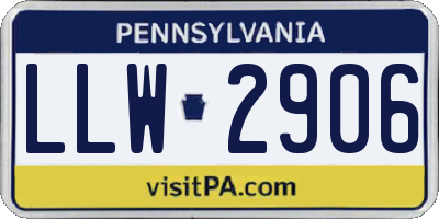 PA license plate LLW2906