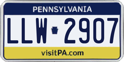 PA license plate LLW2907