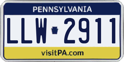 PA license plate LLW2911