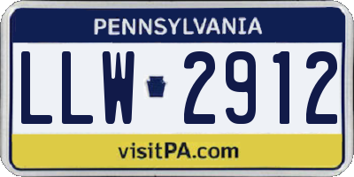 PA license plate LLW2912