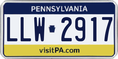 PA license plate LLW2917