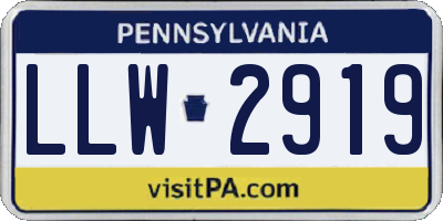 PA license plate LLW2919