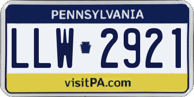 PA license plate LLW2921