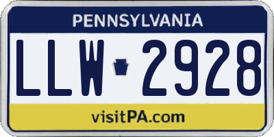 PA license plate LLW2928