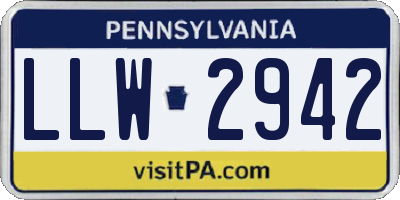 PA license plate LLW2942