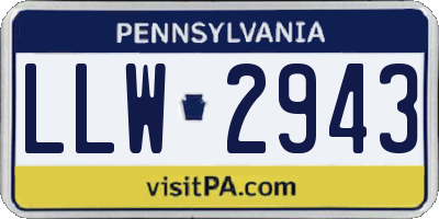 PA license plate LLW2943