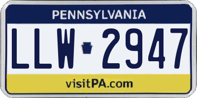 PA license plate LLW2947