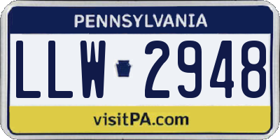 PA license plate LLW2948