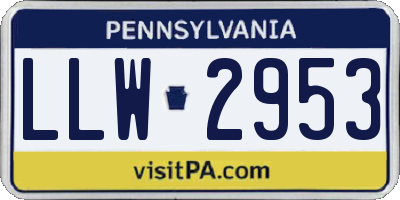 PA license plate LLW2953