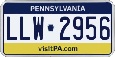 PA license plate LLW2956