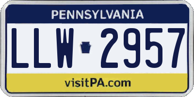 PA license plate LLW2957