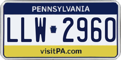 PA license plate LLW2960