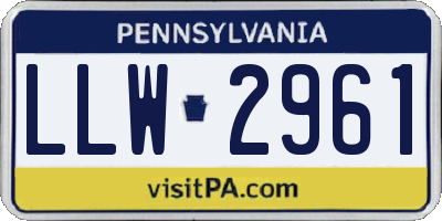 PA license plate LLW2961